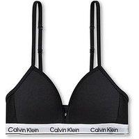 Calvin Klein Girls Triangle Bras Icon Cotton Stretch - Black