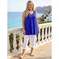 Roman Curve Plain V-Neck Vest Top