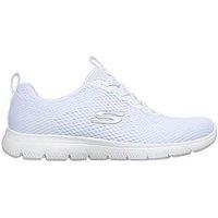 Skechers Summits Fresh Vision Engineered Mesh Flat Bungee Slip-On Trainers - White