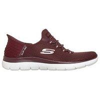 Skechers Summits Diamond Dream Mesh Bungee Slip-Ins - Burgundy