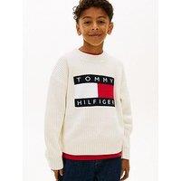 Tommy Hilfiger Boys Heritage Flag Sweater - Cream