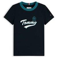 Tommy Hilfiger Younger Boys Crest Short Sleeve T-Shirt - Navy