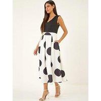 Roman Spot Print Premium Stretch Dress