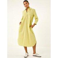Roman Textured Stripe Shirt Dress