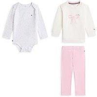 Tommy Hilfiger Baby Girls 3 Piece Outfit Giftbox Set - Pink