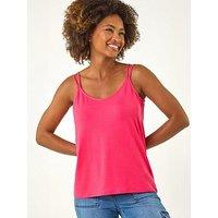 Roman Plain Double Strap Stretch Vest Top