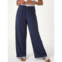 Roman Petite Linen Mix Wide Leg Trouser