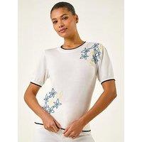 Roman Floral Knit Tee