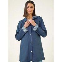 Roman Hooded Stripe Rainmac Jacket
