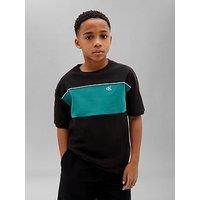 Calvin Klein Jeans Boys Colour Block Short Sleeve T-Shirt - Black