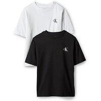 Calvin Klein Jeans Boys 2-Pack Monogram Short Sleeve T-Shirts - Black/White