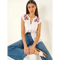 Roman Floral Embroidered Blouse