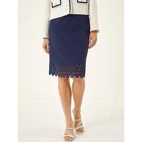 Roman Lasercut Hem Pencil Skirt