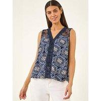 Roman Tie Dye Lace Detail Vest