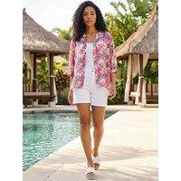 Roman Floral Print V-Neck Blouse