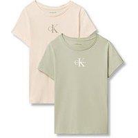 Calvin Klein Jeans Girls 2-Pack Slim Monologo Short Sleeve T-Shirts