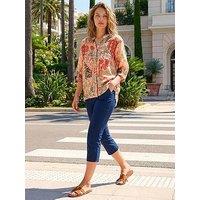 Roman Paisley Print V-Neck Blouse