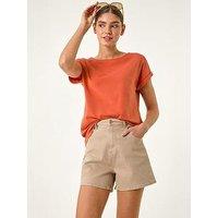 Roman Plain Stretch Cotton Jersey T-Shirt