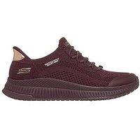 Skechers Bobs Squad 4 Dire Step Slip-Ins Engineered Knit Sock Fit - Burgundy