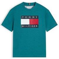 Tommy Hilfiger Boys Heritage Printed Flag Short Sleeve T-Shirt - Green