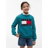 Tommy Hilfiger Unisex Heritage Flag Sweatshirt - Green
