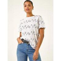 Roman Floral Puff Print T-Shirt