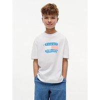 Tommy Hilfiger Boys Flag Graffiti Short Sleeve T-Shirt - White