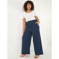 Roman Curve Tailored Wide Leg Stretch Trouser