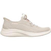 Skechers Ultra Flex 4.0 Engineered Ultra Stretch Knit Slip-Ins - Natural