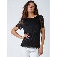 Roman Floral Stretch Lace Top