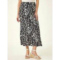 Roman Animal Print Maxi Skirt
