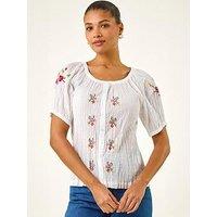 Roman Floral Cross Stitch Blouse