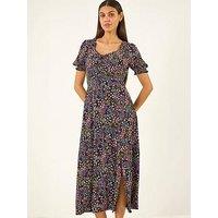 Roman Ditsy Floral Sweetheart Midi Dress