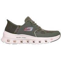 Skechers Glide-Step Pro Hotmelt Overlay Mesh Bungee Slip-Ins - Olive