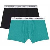 Calvin Klein Boys 2 Pack Modern Cotton Trunk - Black/Green