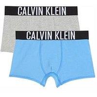 Calvin Klein Boys 2 Pack Intense Power Trunks - Grey/Blue
