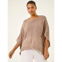 Roman Stitch Light Knit Poncho