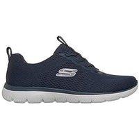 Skechers Womens Summits Fresh Vision Engineered Mesh Flat Bungee Slip-On Trainers - Navy