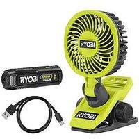 Ryobi Rcf4-120G Usb Lithium Clamp Fan Kit