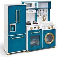 Plum Bakehouse Traditional Wooden Kitchen With Fridge - Oxford Blue
