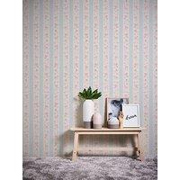 As Creation Floral Stripe Blue Non Woven Wallpaper