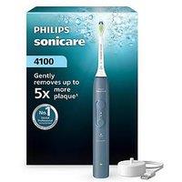 Philips Sonicare 4000 Series Sonic Electric Toothbrush Marine Blue, Pressure Sensor, 4 Brushing Settings, 21-Day Battery, Rechargeable, Hx4041/48
