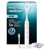 Philips Sonicare 4000 Series Sonic Electric Toothbrush White, Pressure Sensor, 4 Brushing Settings, 21-Day Battery, Quadpacer, Rechargeable, Hx4042/41