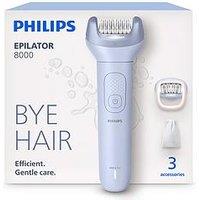 Philips Epilator Series 8000 - Cordless Wet And Dry Electric Epilator, Hair Removal Legs And Body, Proguide, 3 Accessories, 60 Min. Runtime, Bre708/00