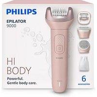 Philips Epilator Series 9000 - Cordless Wet And Dry Electric Epilator, Hair Removal Legs And Body, Proguide, 6 Accessories, 60 Min. Runtime, Bre718/00