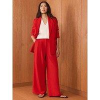 Mint Velvet Linen Mix Trouser - Red