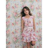 River Island Older Girls Bow Frill Top And Skirt Set - Cream