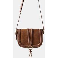 Mint Velvet Harper Tan Suede Saddle Bag - Brown
