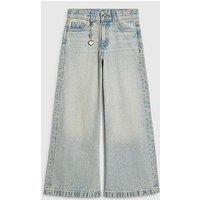River Island Older Girls Wide Leg Keychain Jeans - Blue