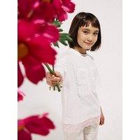 River Island Older Girls 95 Number Lace T-Shirt - White
